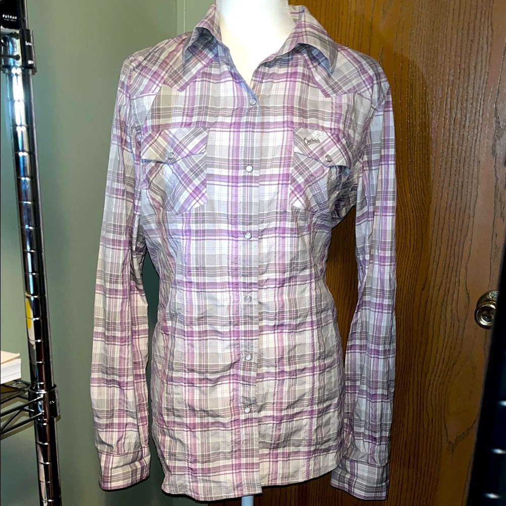 Purple and Cream Plaid Shirt